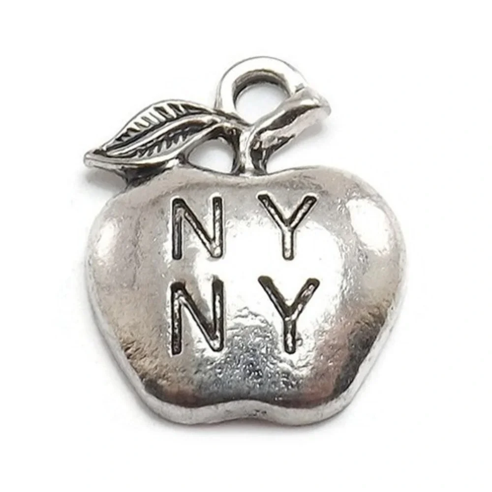 6pcs NY Apple Charms for jewelry making